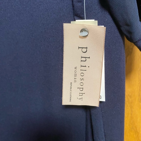 Philosophy 1X woman Navy Blue Ruffle Sleeve NWT - Picture 4 of 8